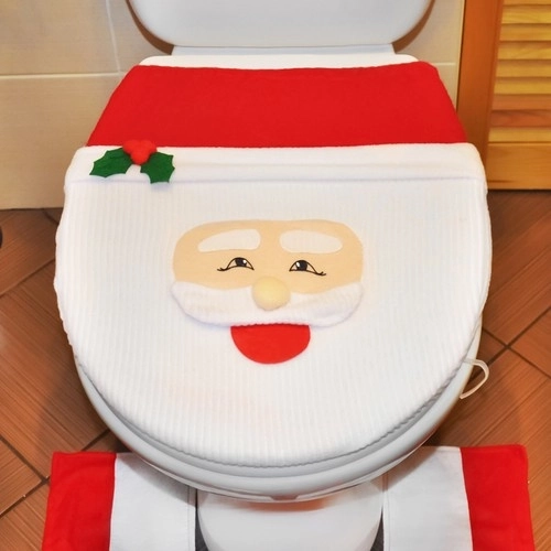 Julebetræk til toilet med tæppe Ruhhy 22360