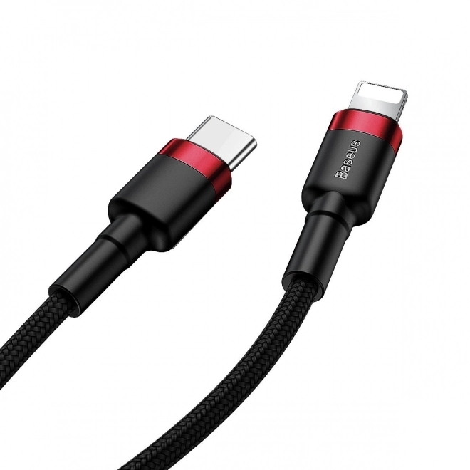 Kabel Baseus Cafule USB-C til Lightning 18W rød-sort