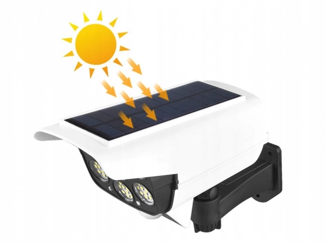 Solarlys med bevægelsessensor og falsk kamera