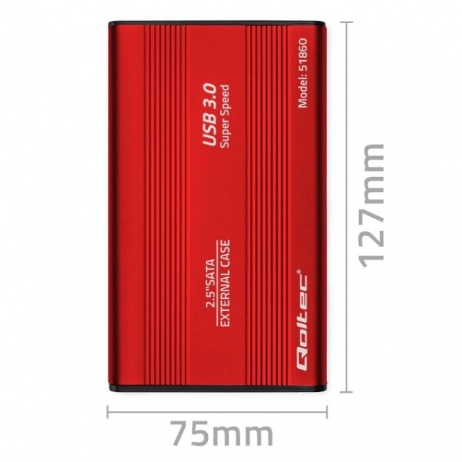 Ekstern case til 2,5" HDD/SSD SATA3, USB 3.0, rød