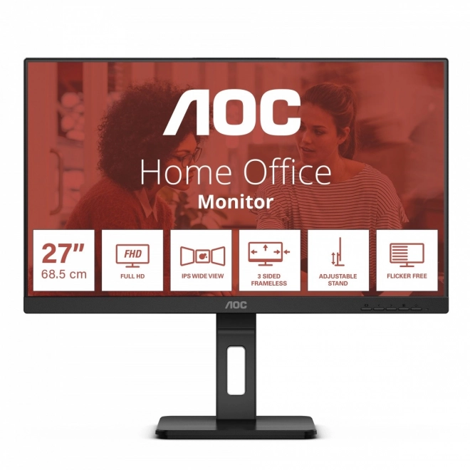 Monitor AOC 24 tommer IPS HDMI DP Pivot højtalere
