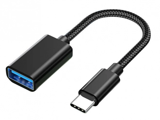 USB-C til USB-A 3.0 OTG adapter med flettet kabel