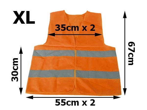 Advarselsvest reflekterende orange XL