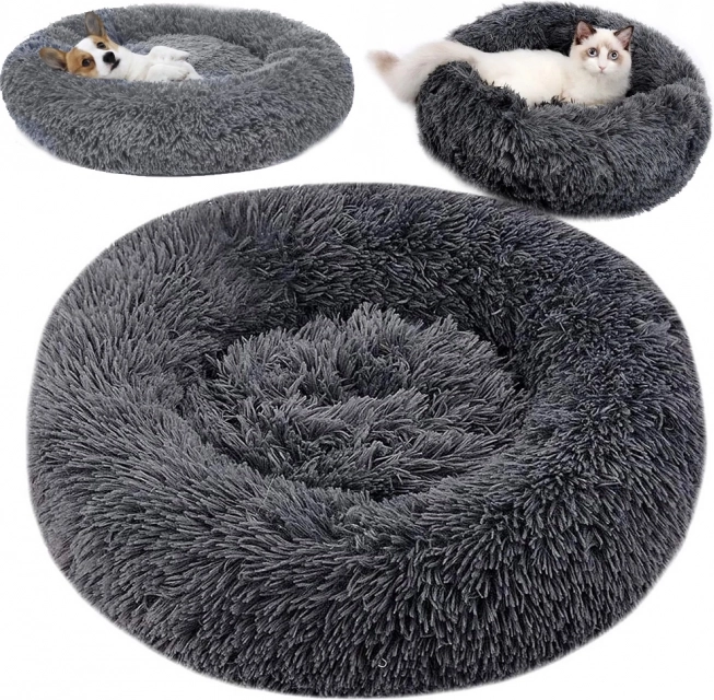 Plysset kattekurv blød pude til sofa 80 cm – tmavě šedý