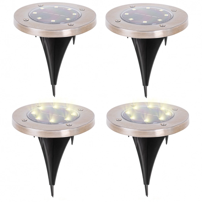Havesolcellebelysning 8 LED 4 stk - varm hvid