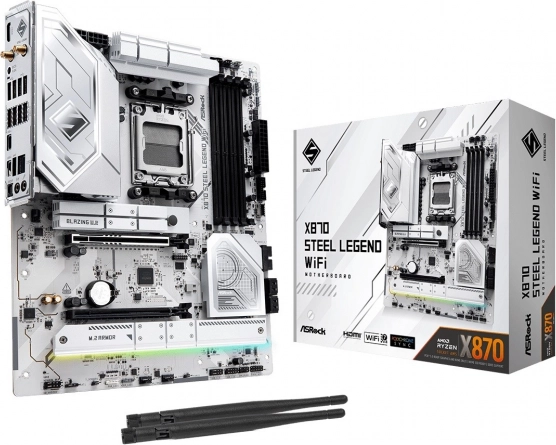 ASRock X870 Steel Legend WiFi – ATX bundkort til AM5 med DDR5, PCIe 5.0 og USB4