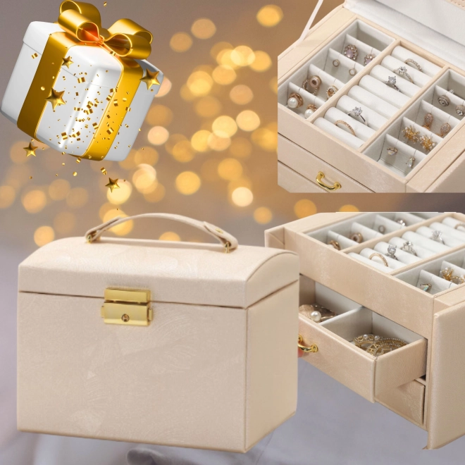Flerlagers smykkeskrin guld