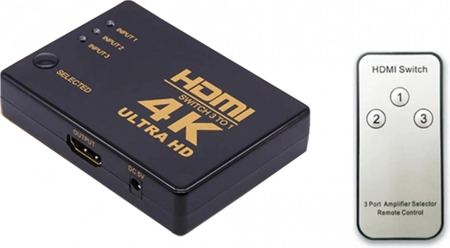 Tre HDMI-kilder på én TV-indgang