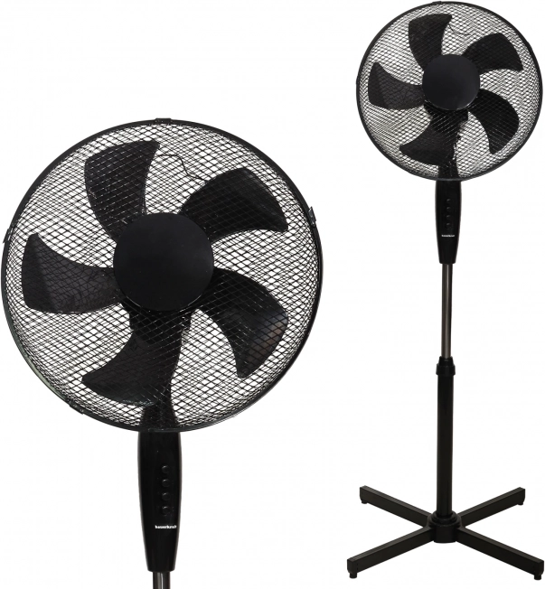 Stående gulvventilator – 3 tilstande, 5 blade, sort