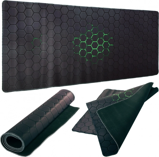 Gaming-musemåtte XL 80 × 30 cm med hexagon-design