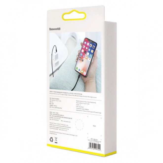 Kabel Baseus Cafule USB-C til Lightning 18W rød-sort