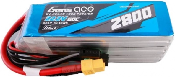 Gens ace LiPo-batteri 2800mAh 22,2V 60C med XT60