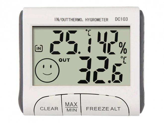 Meteorologisk station med termometer, hygrometer og sensor