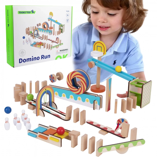 Træ klodser domino / domino puslespil Tooky Toy