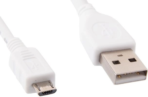 Hvid USB-kabel Micro AM-MBM5P 1 m
