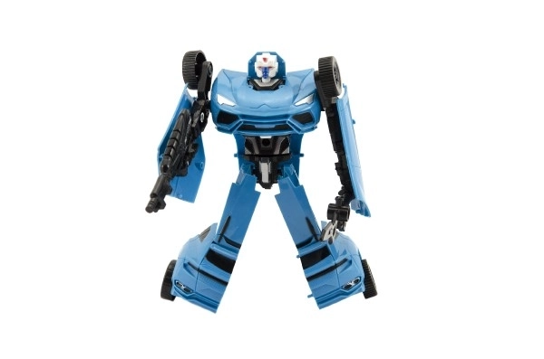 Transformer bil/robot plast 18cm i kasse 19x22x6cm - 1stk