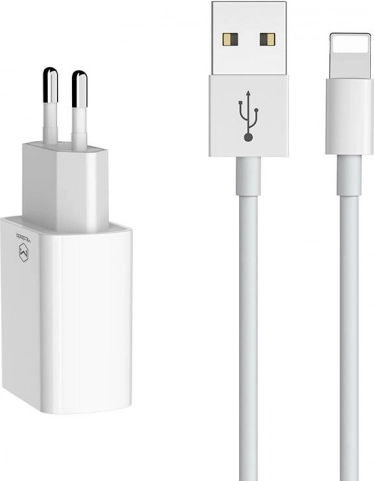 Dobbelt USB-oplader med Lightning-kabel 1 m MCDODO (EU) – hvid