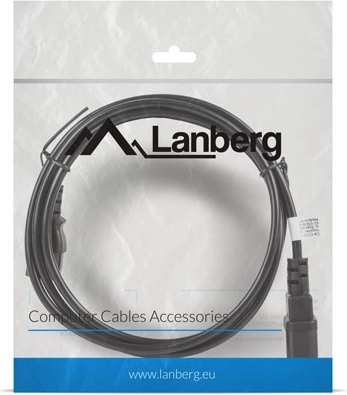 LANBERG forlænger-strømkabel IEC C13–C14, 1,8 m, sort