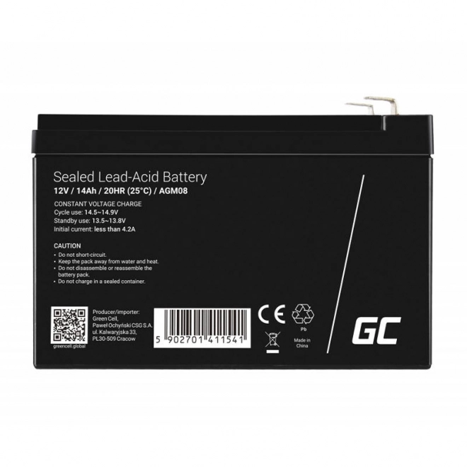 Genopladeligt AGM-batteri 12V 14Ah Vedligeholdelsesfrit batteri til UPS ALARM