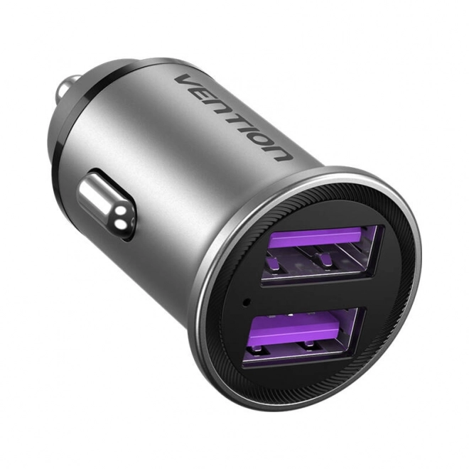 Biloplader 2x USB Vention 30W Grå