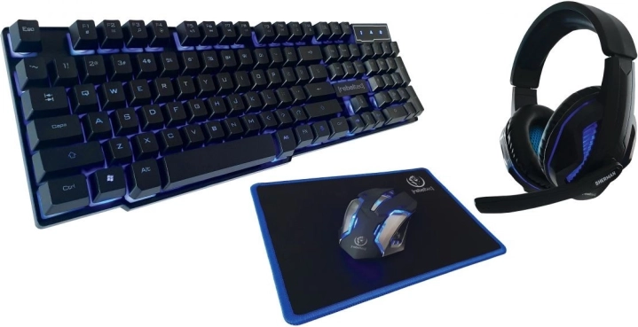 Gaming-sæt REBELTEC SHERMAN – tastatur, mus, musemåtte og headset