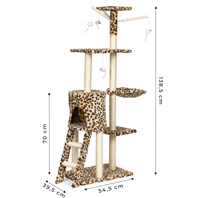 Kradsæt til katte, hus, træ, seng, 138 cm xl, Panther