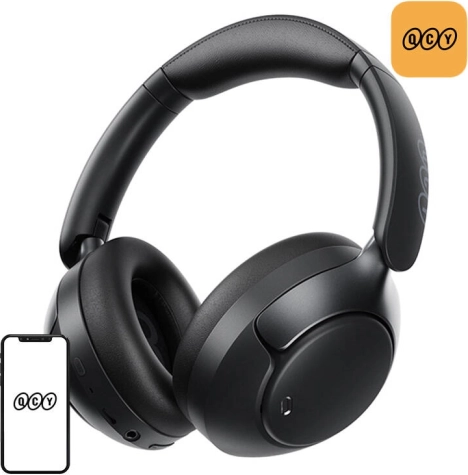 trådløse høretelefoner qcy h3 pro anc – sort