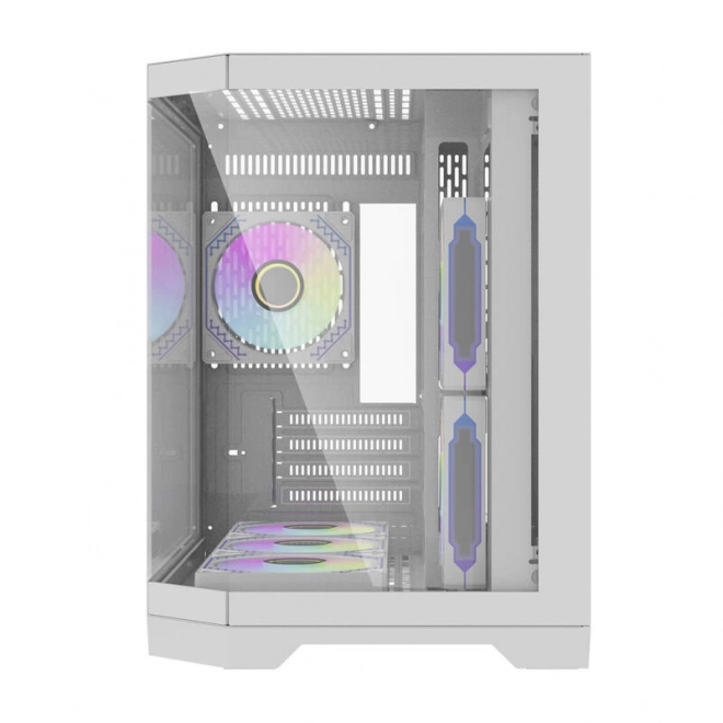 Computer kabinet Darflash FT418 + 6 ARGB ventilatorer (hvid)