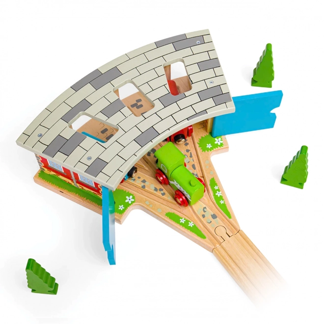 Bigjigs Rail Tredobbelt depot med porte