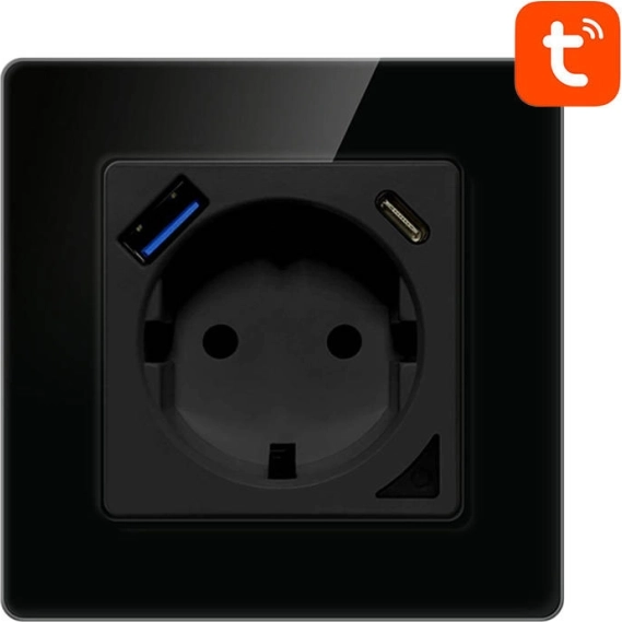 Smart WiFi-stikkontakt Avatto med USB og USB-C sort