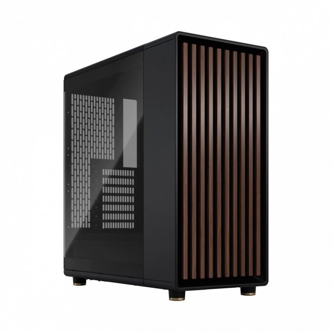Fractal Design kabinet North sort med træelementer