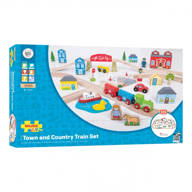 Bigjigs Rail Træjernbane by og landsby 101 dele