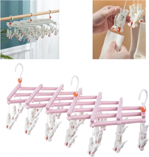 Sammenklappelig konstruktion og roterbar krog