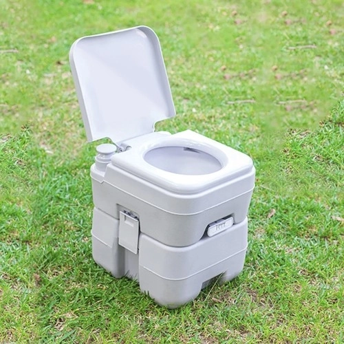 Trizand 24498 Bærbar campingtoilet 20 + 12 l, grå