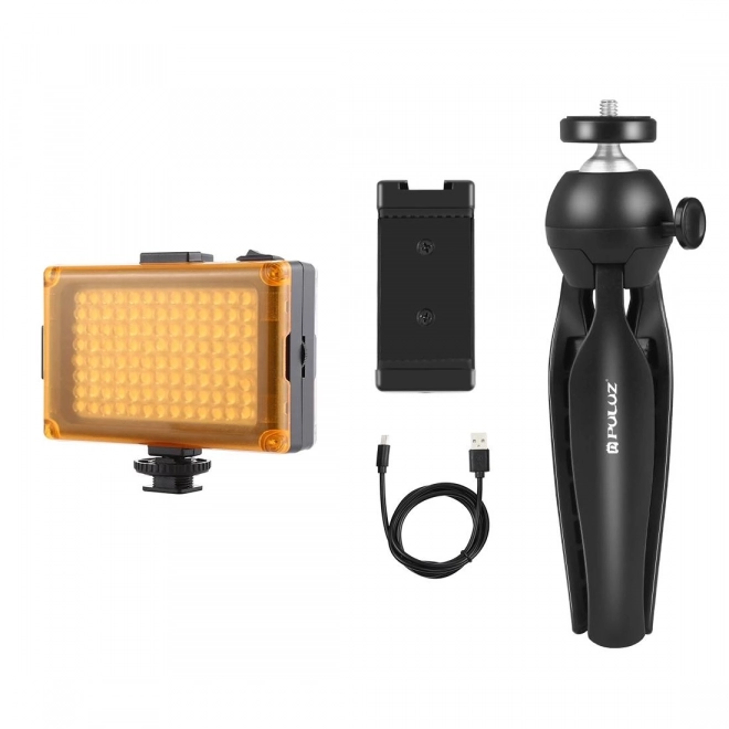 Sæt til live streaming Puluz med stativholder og LED-lampe