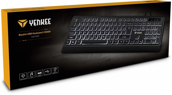 Bagbelyst stille USB-tastatur med lavprofil-taster