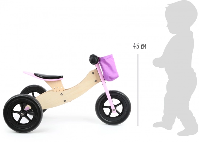 Træ Løbecykel 2 i 1 Pink