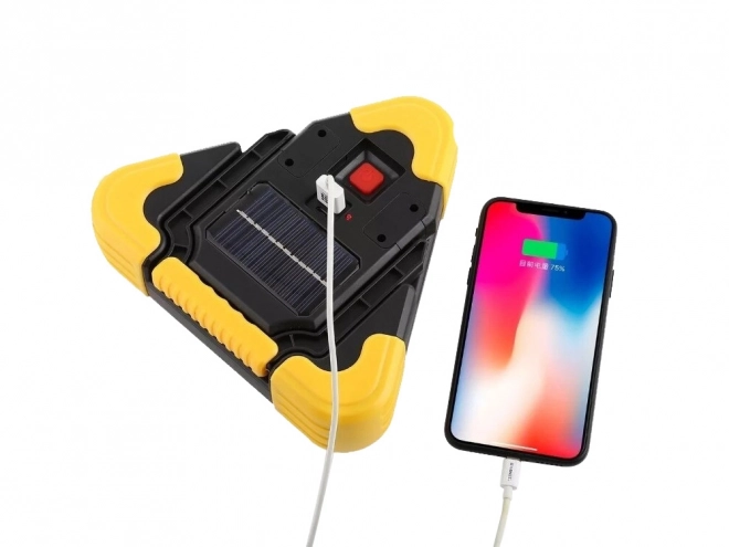 Advarselstrekant med LED-lygte og powerbank
