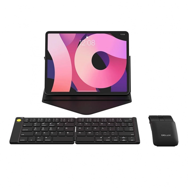 Sæt med trådløst foldbart tastatur Delux KF10 og mus MF10PR