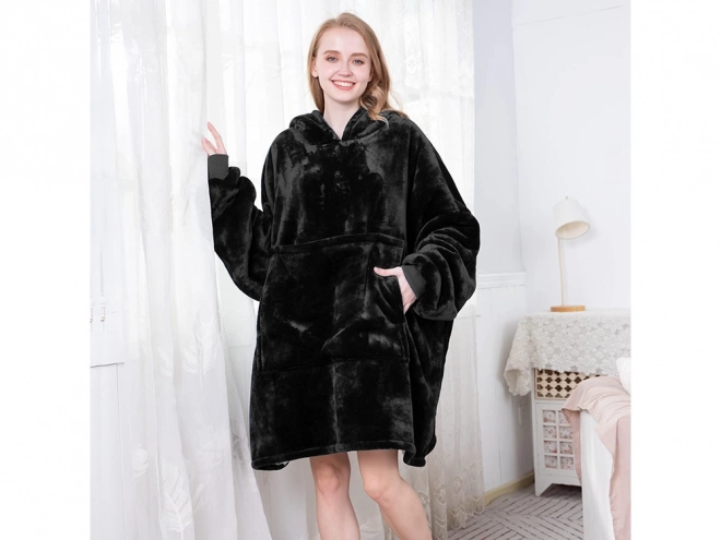 Varm oversized tæppetrøje af tyk fleece