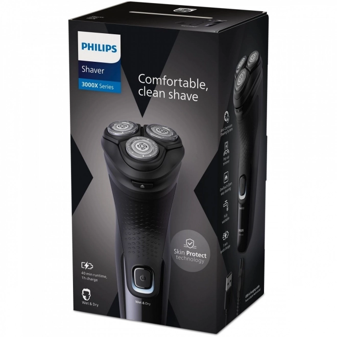 Elektrisk barbermaskine Philips Series 3000X til våd og tør brug
