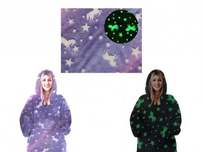 Varm oversize tæppehættetrøje med tæt fleece