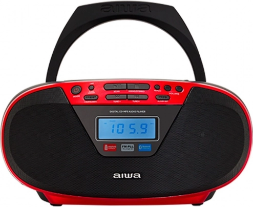 bærbar boombox aiwa med cd/mp3, fm pll og bluetooth