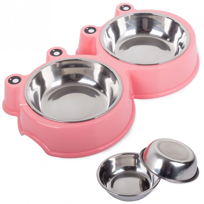 Dobbelt skål til hunde og katte 300ml
