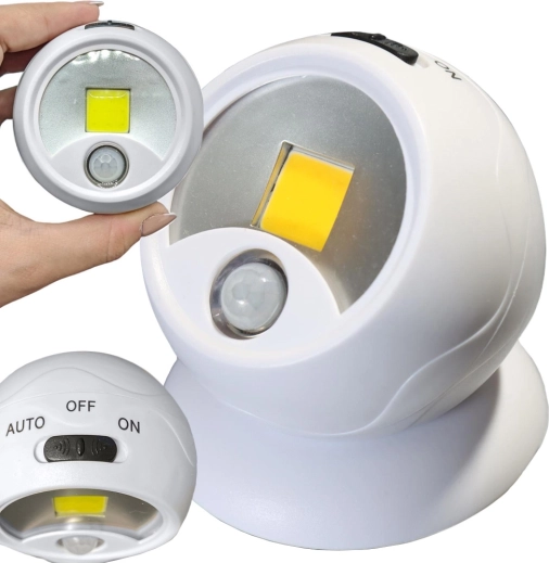 LED natlampe med bevægelsessensor COB 360°, magnetisk, batteridrevet