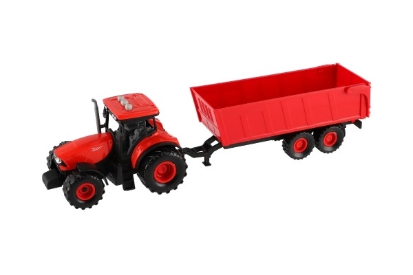 Rød traktor Zetor med trailer og lyd- og lyseffekter - 36 cm
