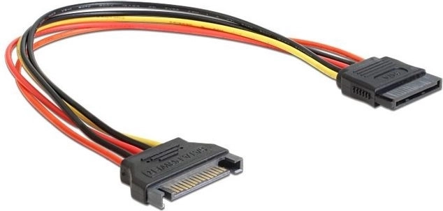 Forlængerkabel til strøm SATA 15-pin M/F 30 cm