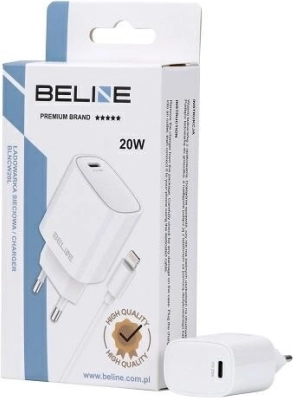 vægoplader 20 W usb‑c med lightning-kabel beline