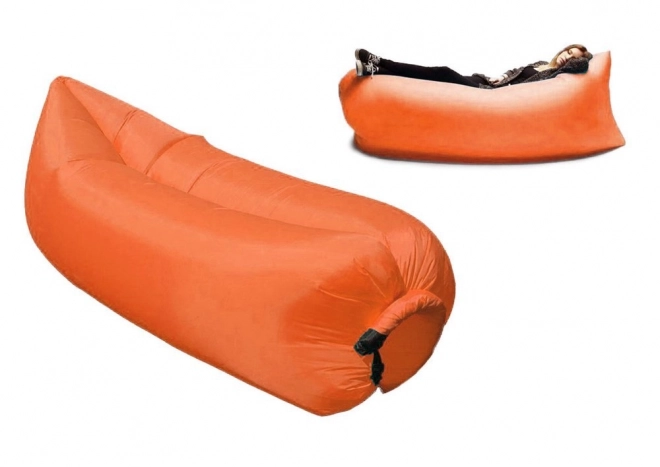 Oppustelig sovesofa Lazybag orange
