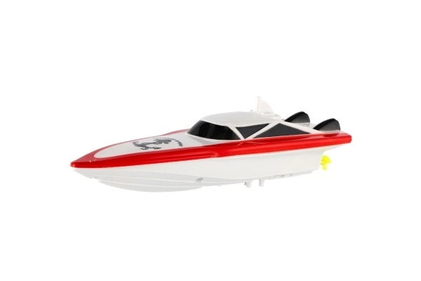 Motorbåd/skib til vand RC plast 19 cm på batterier + opladningspakke + USB 2,4 GHz i kasse 26x13x15cm